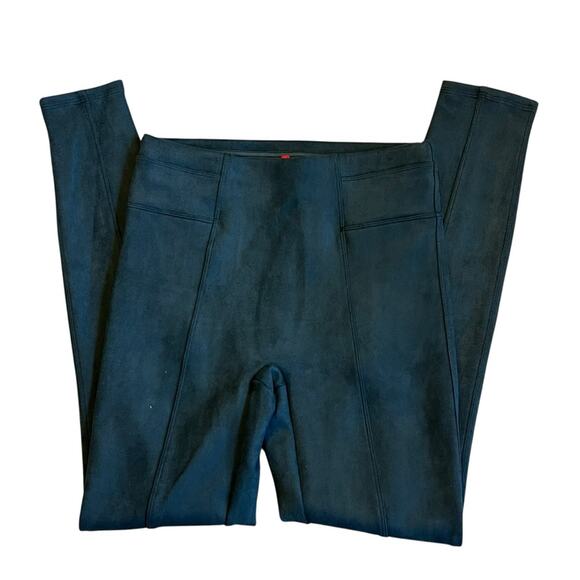 Spanx Women’s Sz S Green Faux Suede Pull On Pants High Rise - Picture 3 of 13